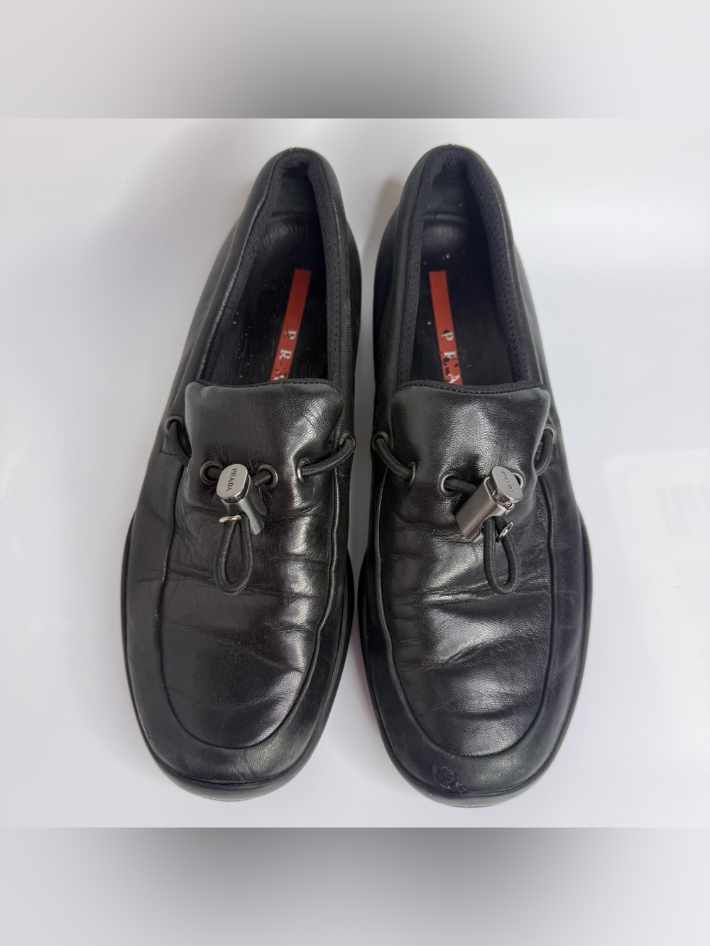 PRADA Men’s Calzature Donna Black Leather Sport Shoes Sz37.5 - Picture 2 of 7